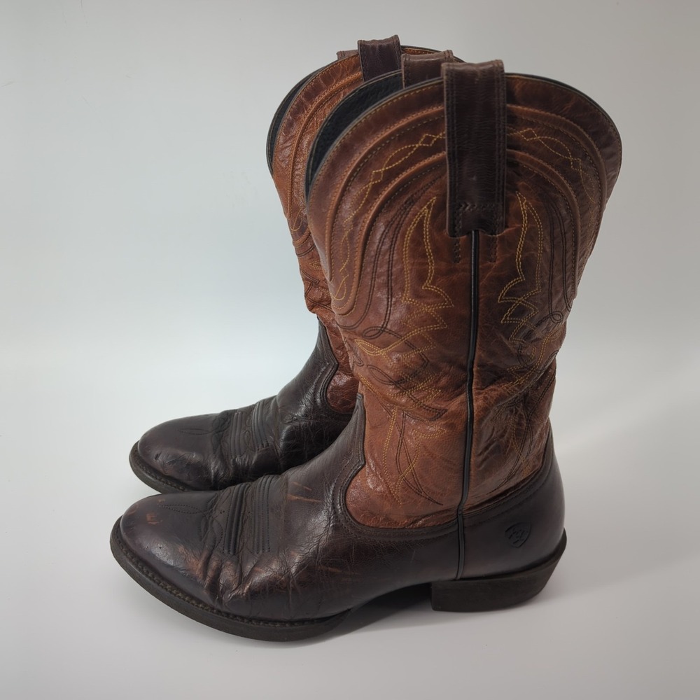 Ariat Boots Men's 9.5D Western Cowboy Brown Rancher Style 10016365‎